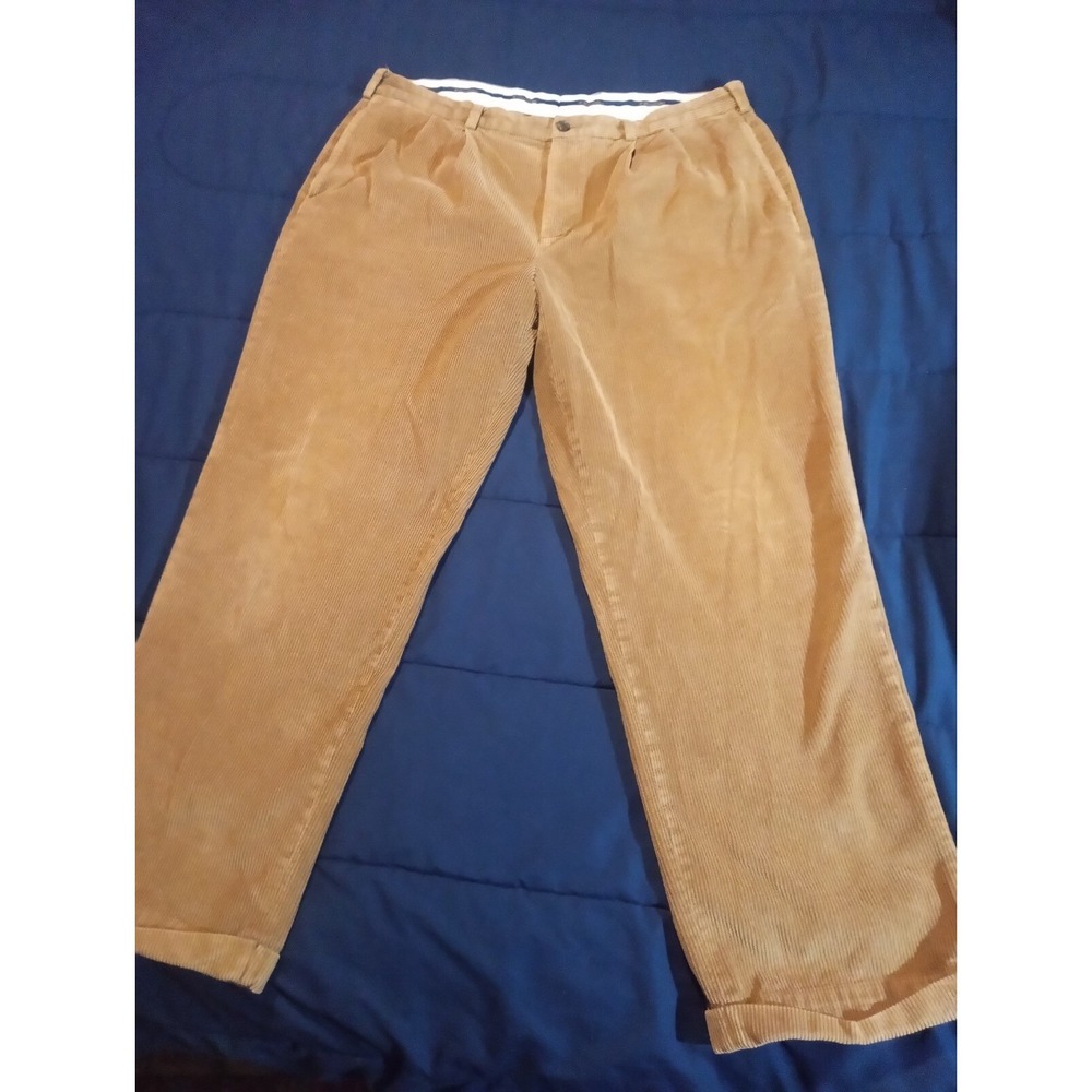 Brooks Brothers Elliot Corduroy Pants Mens 40X32 Brown Flat Front‎ Straight Leg